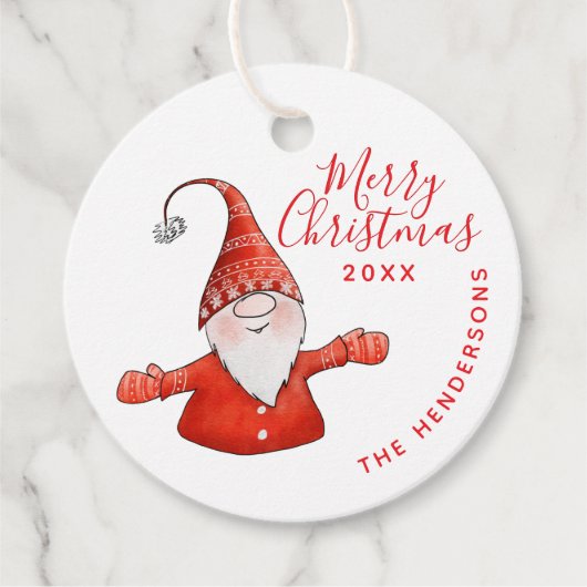 カスタム白と赤かわいい格言メリークリスマス フェイバータグ (正面)