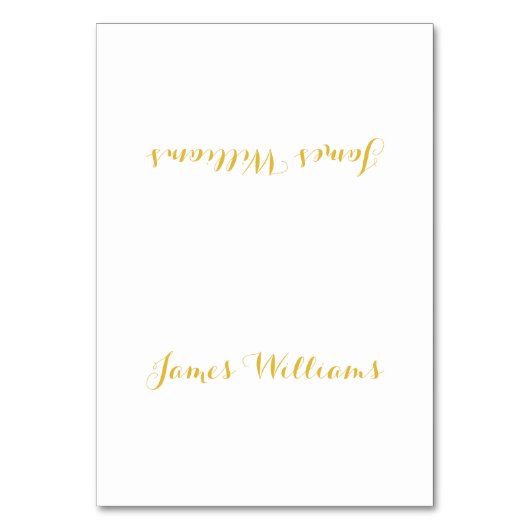 カスタム白と金ゴールド置き設定カード テーブルナンバー (正面)