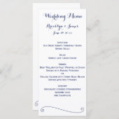 カスタム白と青のメ結婚ニュー・カード メニュー (正面/裏面)