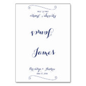 カスタム白と青の結婚座席表 テーブルナンバー (正面)