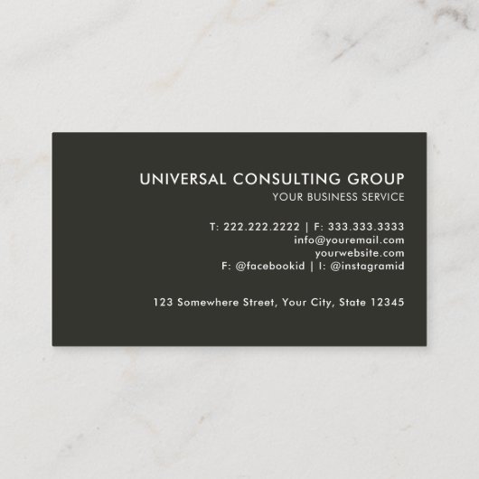 カスタム白と黒のリングや輪ファンシープロフェッショナル 名刺 (裏面)