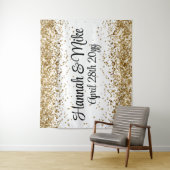 カスタム白の結婚背景フォトブースプロップ タペストリー (インサイチュ)