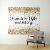 カスタム白の結婚背景フォトブースプロップ タペストリー (インサイチュ(横))