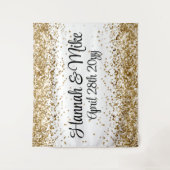 カスタム白の結婚背景フォトブースプロップ タペストリー (正面)