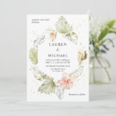 カスタム白アフリカ自然フレ結婚ーム 招待状 (スタンド正面)