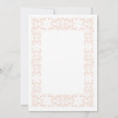 カスタム白エレガントピンクのレース結婚式招待状 招待状 (裏面)