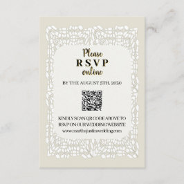 カスタム白エレガントレースQRコード格納装置カード エンクロージャーカード
