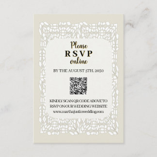 カスタム白エレガントレースQRコード格納装置カード エンクロージャーカード