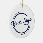 カスタム白エレガント会社ロゴセラミックオーナメント セラミックオーナメント (右)