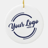 カスタム白エレガント会社ロゴセラミックオーナメント セラミックオーナメント (裏面)