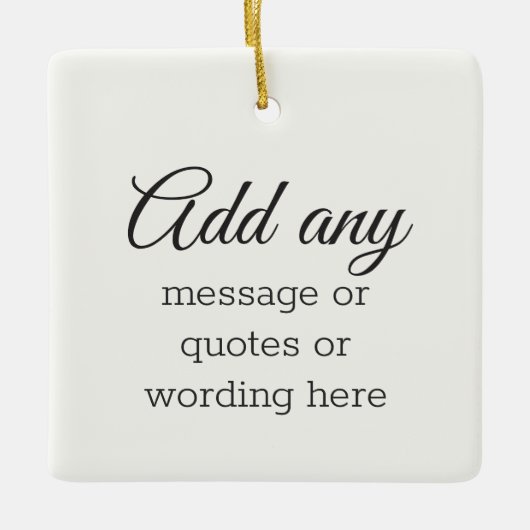 カスタム白エレガント色 セラミックオーナメント (正面)