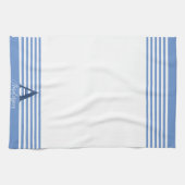 カスタム白ストライプ帯パーソナライズされた キッチンタオル (横)