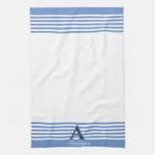 カスタム白ストライプ帯パーソナライズされた キッチンタオル (縦)