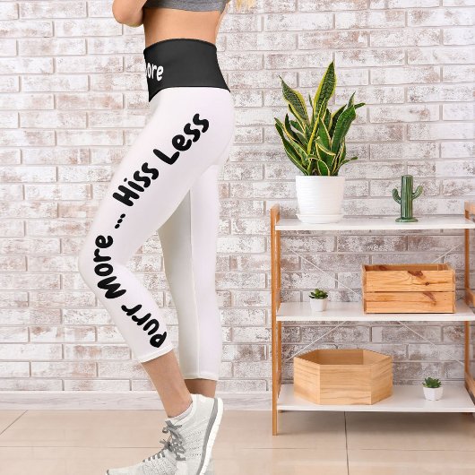 カスタム白パーソナライズされた製の高い腰のカプリス カプリレギンス