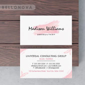 カスタム白ピンクと黒かわいいプロフェッショナル 名刺