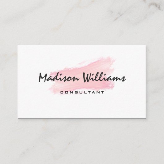 カスタム白ピンクと黒かわいいプロフェッショナル 名刺 (正面)