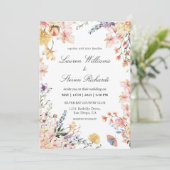 カスタム白ピンクブルー春温暖花 招待状 (スタンド正面)