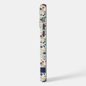 カスタム白フローラブルーピーチフラワーズ iPhoneケース (左側面)