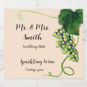 カスタム白ワインボトル スパークリングワインラベル (シングルラベル)