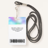 カスタム白人写真、バーコード、ロゴ、名前  バッジ (裏面ランヤード)