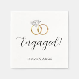 カスタム白婚約した金ゴールドダイヤ結婚モンドリングや輪 スタンダードカクテルナプキン