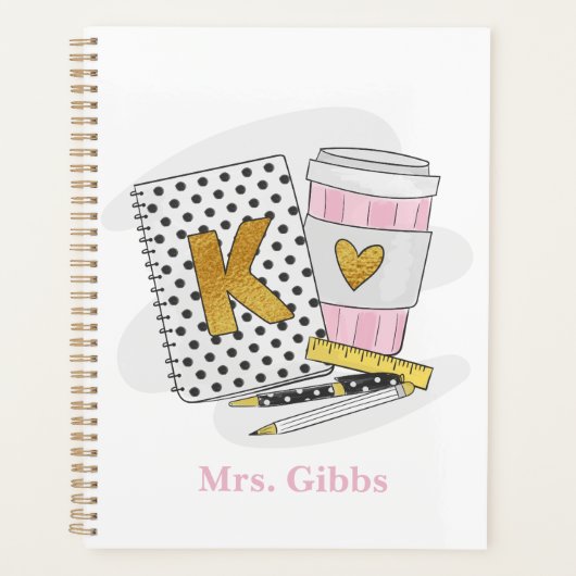 カスタム白幼稚園先生 プランナー手帳 (正面)