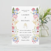 カスタム白数々の色春結婚妖精 招待状 (スタンド正面)