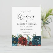 カスタム白紫赤結婚花 招待状 (スタンド正面)