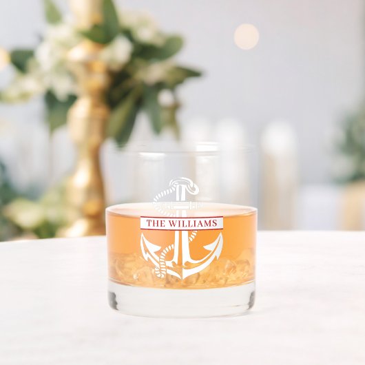 カスタム白航海のいかり赤 ウイスキーグラス (インサイチュ (ウェディング))