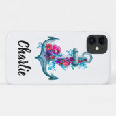 カスタム白航海のフローラ水彩いかり Case-Mate iPhoneケース (裏面(横))