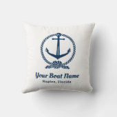 カスタム白航海の海軍ボート名いかり クッション (裏面)