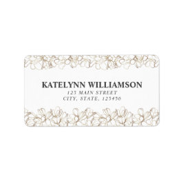 カスタム白金ゴールドフローラ差出人住所ラベル ラベル