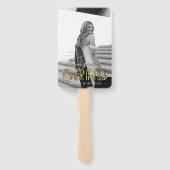 カスタム白黒おめでとうグラッド写真名 ハンドファン (裏面)