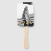 カスタム白黒おめでとうグラッド写真名 ハンドファン (正面)