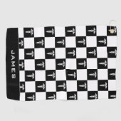 カスタム白黒の医療記号カドゥセウス ゴルフタオル (横)