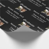 カスタム白黒の卒業写真クラス学位 ラッピングペーパー (角)