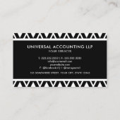 カスタム白黒の幾何学的プロフェッショナル 名刺 (裏面)