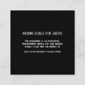 カスタム白黒の結婚インフォメーションゲスト エンクロージャーカード (正面)