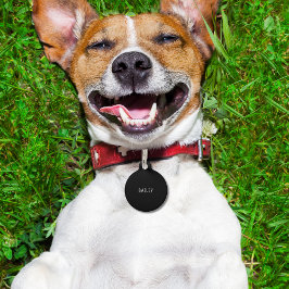 カスタム白黒アクセサリーミニマルドッグ ペット　ネームタグ