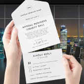 カスタム白黒イベントパーティーRSVP オールインワン招待状