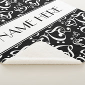 カスタム白黒クレフ、 音符記号ハート音楽ノート シェルパブランケット (3/4)