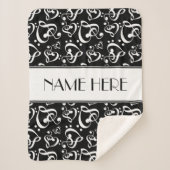 カスタム白黒クレフ、 音符記号ハート音楽ノート シェルパブランケット (正面)