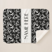 カスタム白黒クレフ、 音符記号ハート音楽ノート シェルパブランケット (正面(横))