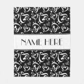 カスタム白黒クレフ、 音符記号ハート音楽ノート フリースブランケット (正面)