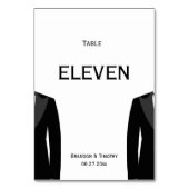 カスタム白黒ゲイの表結婚番号 テーブルナンバー (裏面)