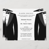 カスタム白黒ゲイ結婚式招待状 招待状 (正面/裏面)