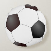 カスタム白黒サッカーボール枕 ラウンドクッション (裏面)