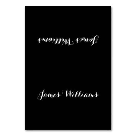 カスタム白黒シンプル場所設定カード テーブルナンバー (正面)