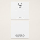 カスタム白黒スクエアイヤリングホルダーカード (正面&裏面)