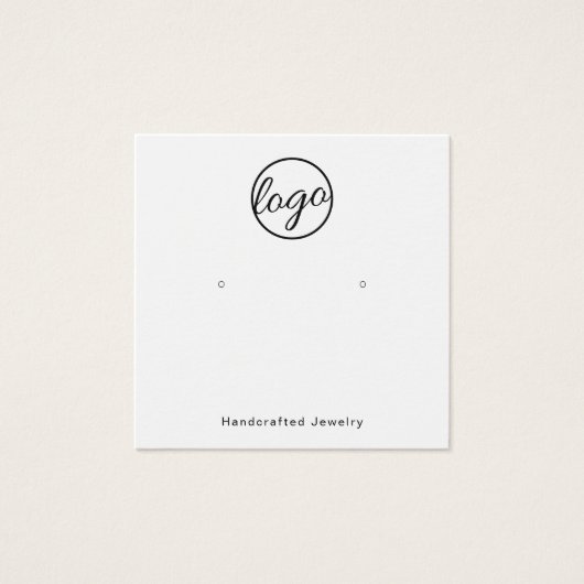 カスタム白黒スクエアイヤリングホルダーカード (正面)